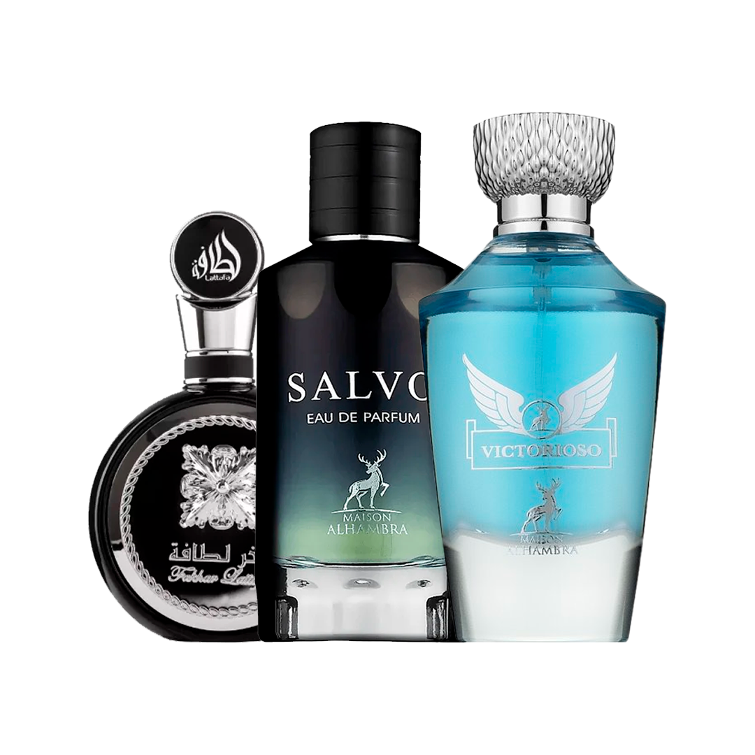 COMBO HOMEM DE GRIFE - Salvo + Victorioso + Fakhar Black - Eau de Parfum