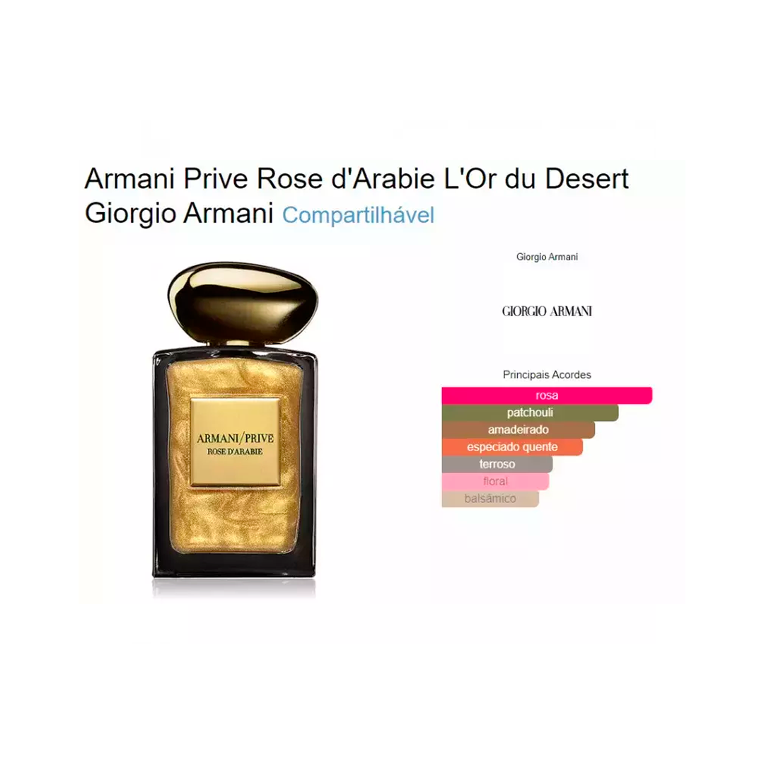 Brand. Collection N.330 - Ref. Olfativa: Armani Prive Rose d'Arabie L'Or du Desert - 25ml