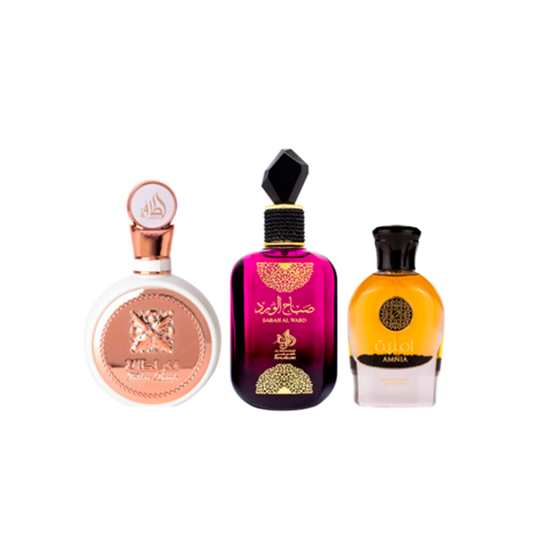 COMBO PROIBIDO - Amnia + Fakhar Rose + Sabah Al Ward - Eau de Parfum