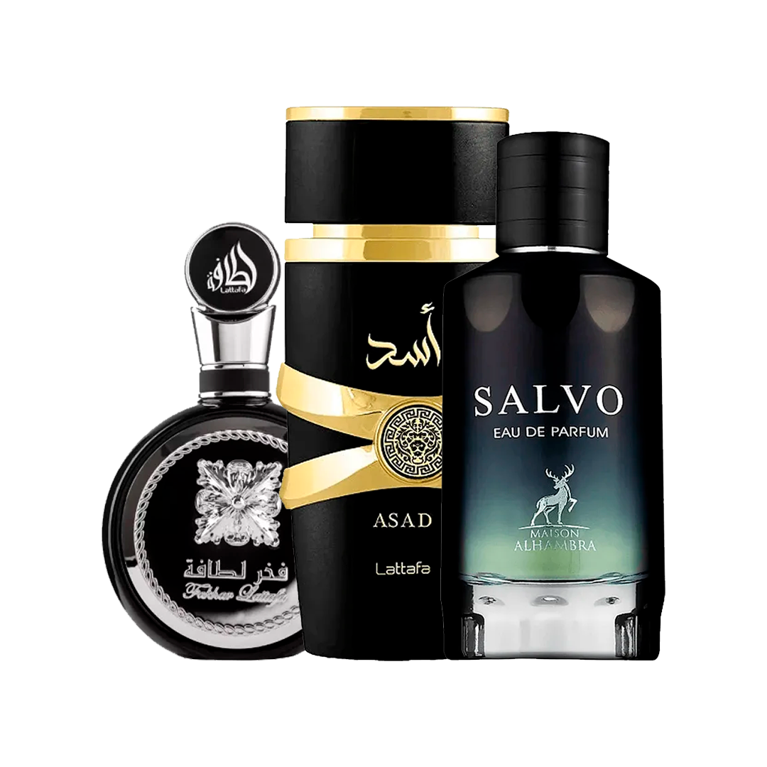 COMBO HOMEM SEDUTOR: Asad + Fakhar Black + Salvo - Eau de Parfum